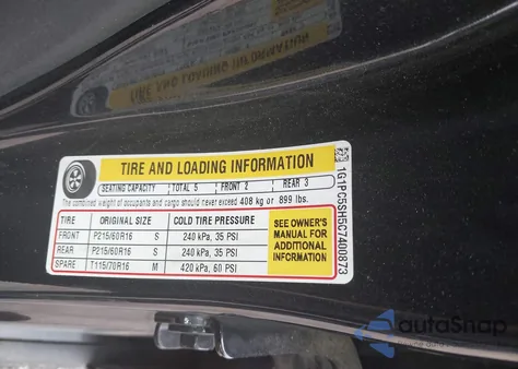 2012 Chevrolet Cruze Ls из США, поврежденный, VIN 1G1PC5SH5C7400873